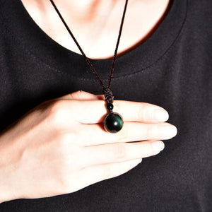 Obsidian Collier - Halskette Unisex - LAMIVA.de - Yoga Schmuck - Spiritualität
