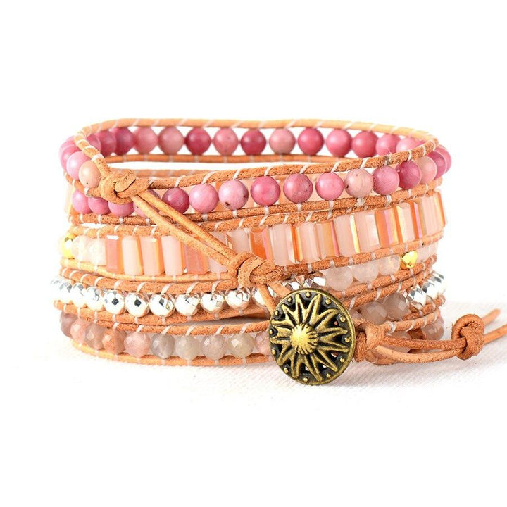 Pinko Rosenquarz - Wickelarmband - LAMIVA.de - Yoga Schmuck - Spiritualität