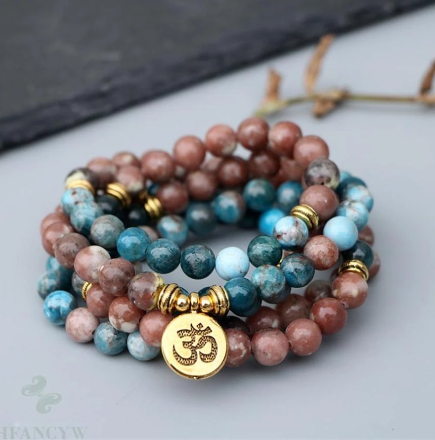 Rhodonit Apatit - Kette - LAMIVA.de - Yoga Schmuck - Spiritualität