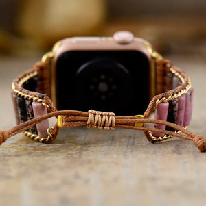 Rhodonit - Apple Watch Wickelarmband - LAMIVA.de - Yoga Schmuck - Spiritualität