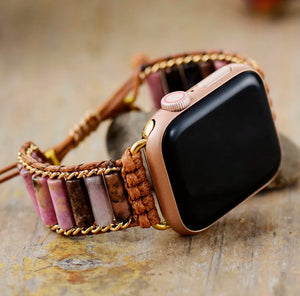 Rhodonit - Apple Watch Wickelarmband - LAMIVA.de - Yoga Schmuck - Spiritualität