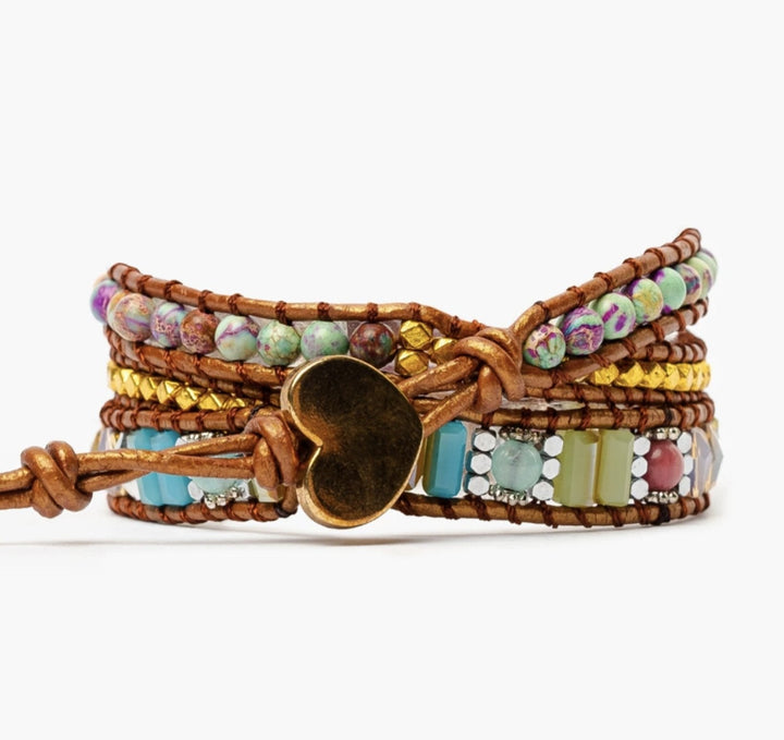 Rhodonit - Wickelarmband - LAMIVA.de - Yoga Schmuck - Spiritualität