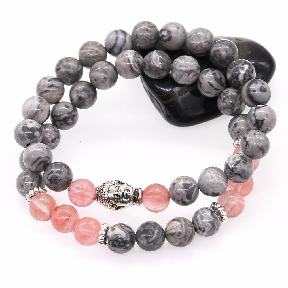 Rosé Buddha - Armband Set - LAMIVA.de - Yoga Schmuck - Spiritualität