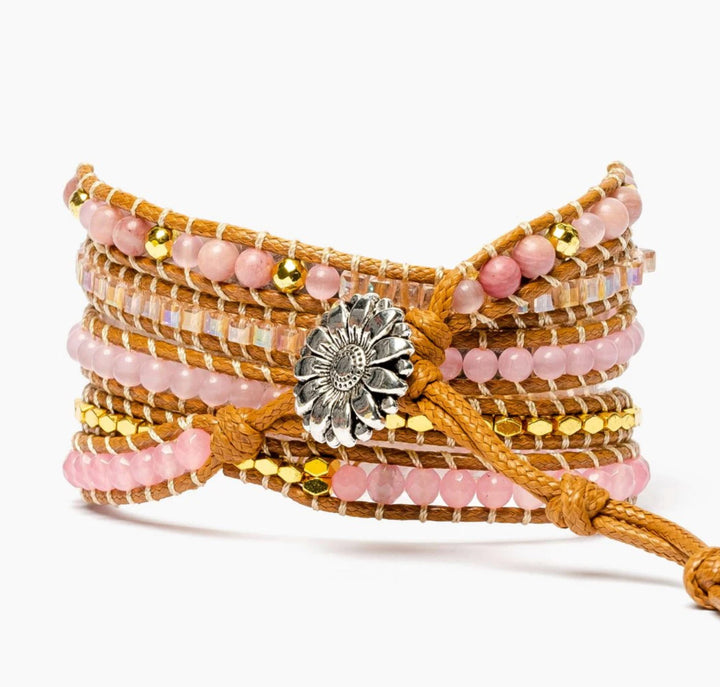 Rosenquarz Edelstein - Apple Watch Wickelarmband - LAMIVA.de - Yoga Schmuck - Spiritualität