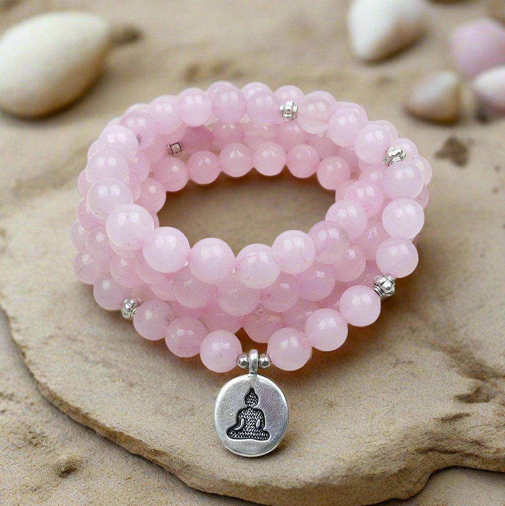 Rosenquarz - Mala Kette - LAMIVA.de - Yoga Schmuck - Spiritualität