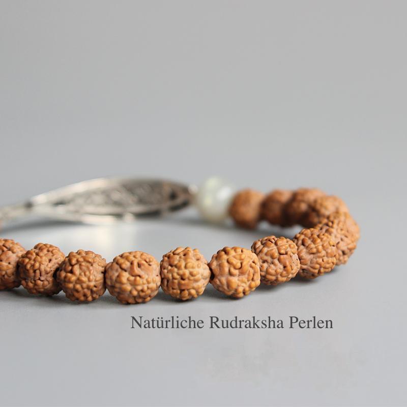 Rudraksha mit chinesischem Glücks Amulet - Armband - LAMIVA.de - Yoga Schmuck - Spiritualität