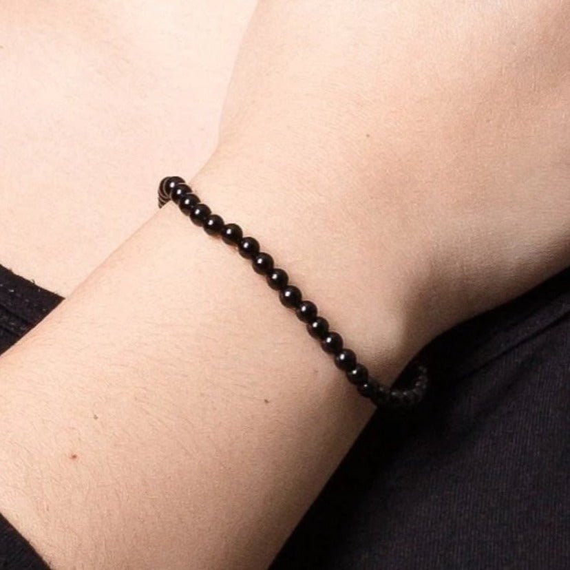 Schwarz Onyx Edelstein Mini - Armband - LAMIVA.de - Yoga Schmuck - Spiritualität