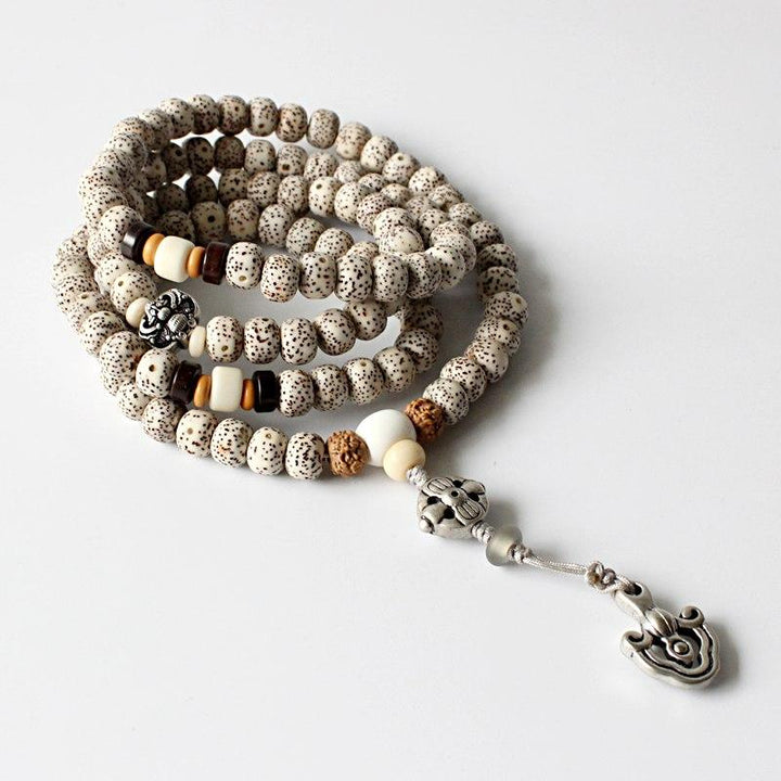 Tibetische 108 White Bodhi - Mala/Kette - LAMIVA.de - Yoga Schmuck - Spiritualität