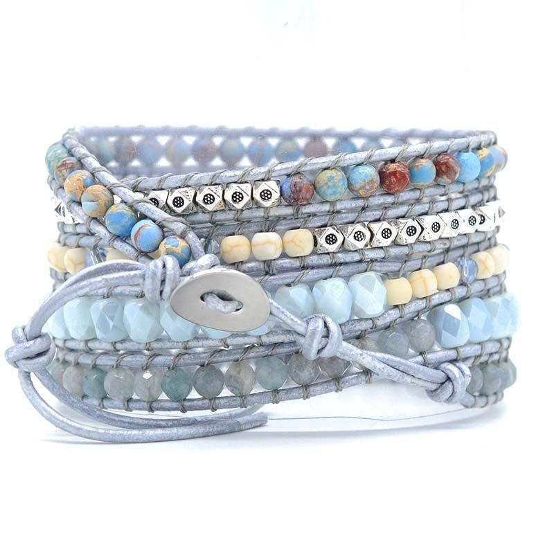 Topas Ocean - Wickelarmband - LAMIVA.de - Yoga Schmuck - Spiritualität