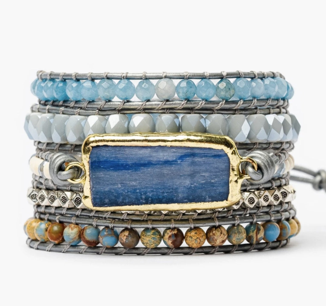 Topas Ocean - Wickelarmband - LAMIVA.de - Yoga Schmuck - Spiritualität