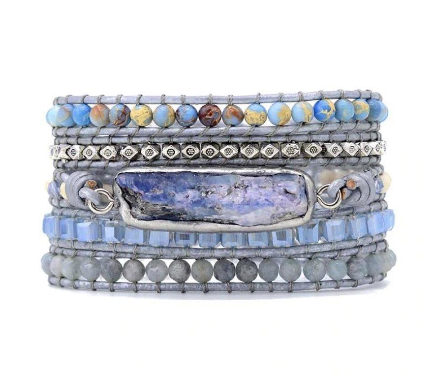 Topas Ocean - Wickelarmband - LAMIVA.de - Yoga Schmuck - Spiritualität