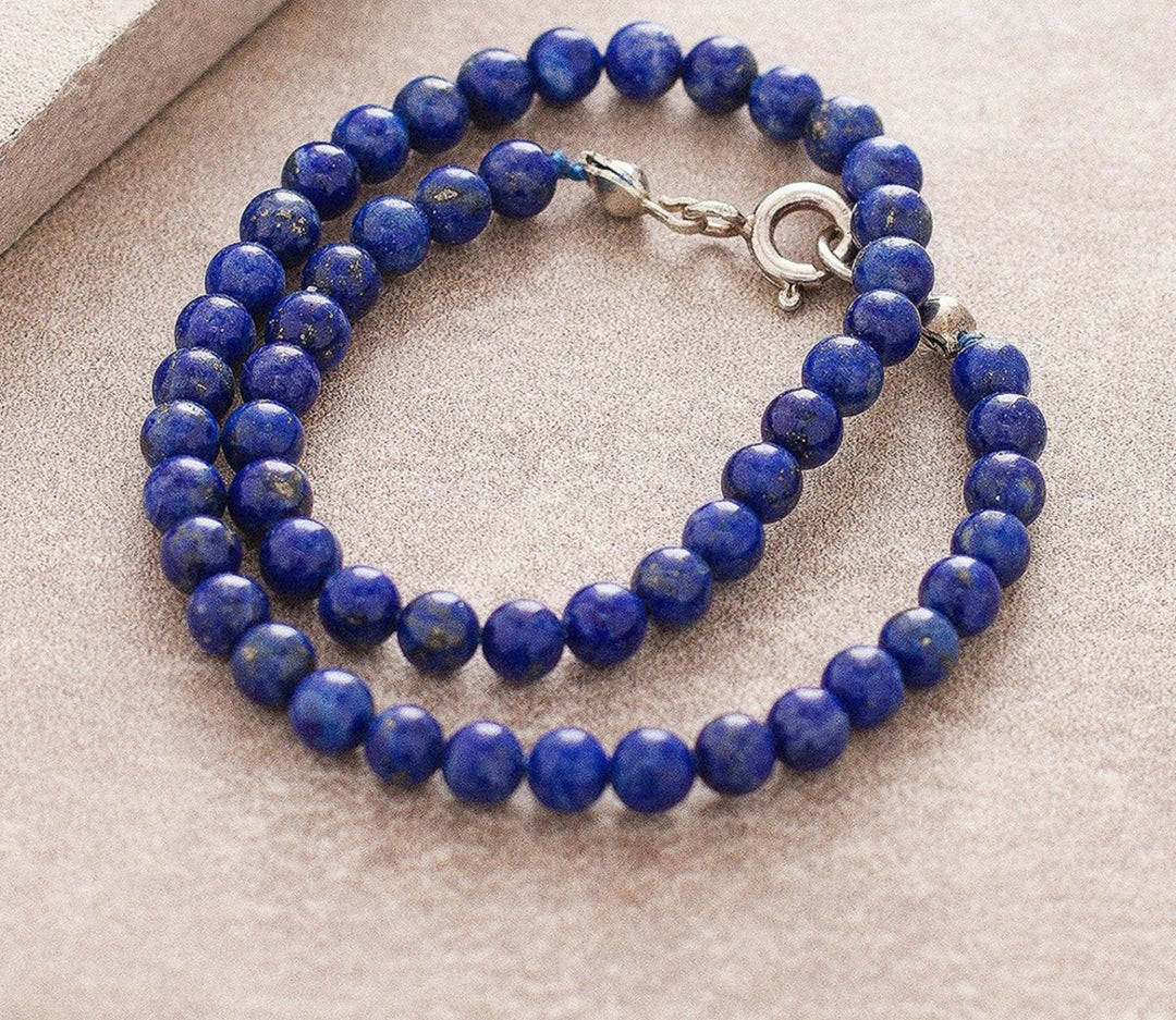 Wavy Lapislazuli - Fusskette - LAMIVA.de - Yoga Schmuck - Spiritualität