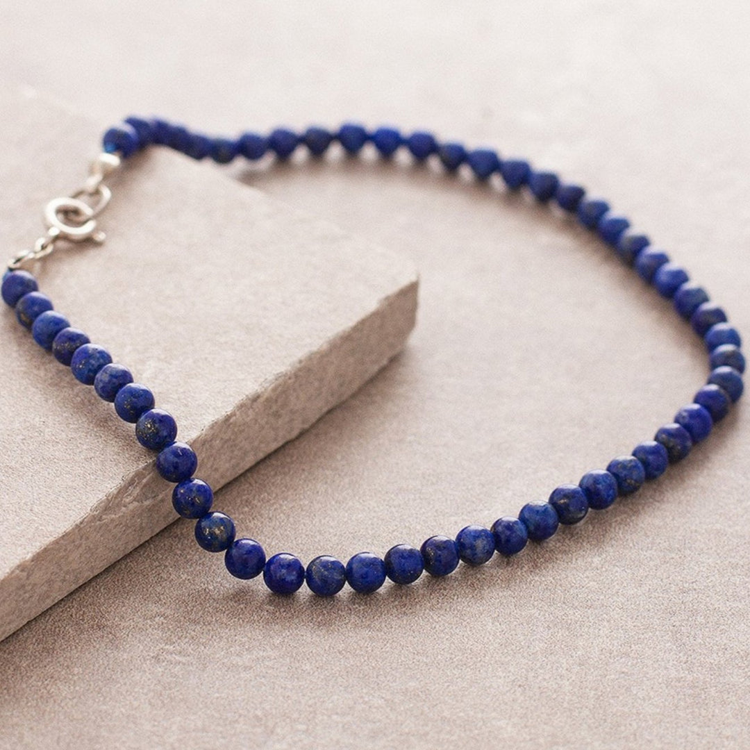 Wavy Lapislazuli - Fusskette - LAMIVA.de - Yoga Schmuck - Spiritualität