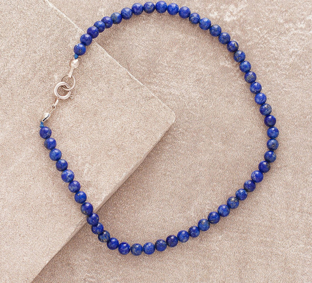 Wavy Lapislazuli - Fusskette - LAMIVA.de - Yoga Schmuck - Spiritualität