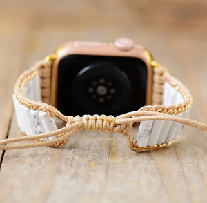 White Dream Howlith - Apple Watch Wickelarmband - LAMIVA.de - Yoga Schmuck - Spiritualität